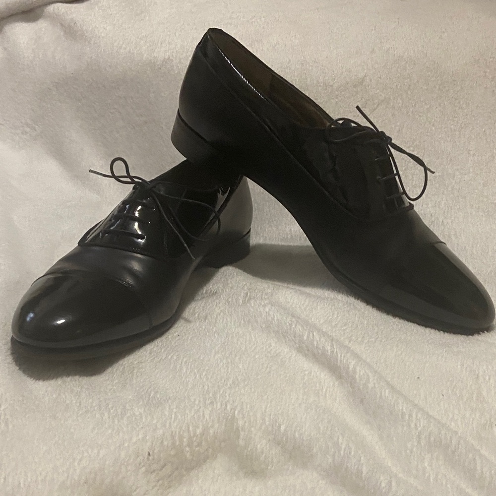 Salvatore Ferragamo Black Patent Leather Oxford Shoes